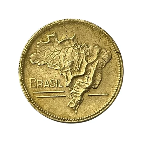 Moeda 5 Cruzeiros Brasil 1943 - Bronze Alumínio - Baixa Tiragem - MBC - V-253 - KM# 560 - verso