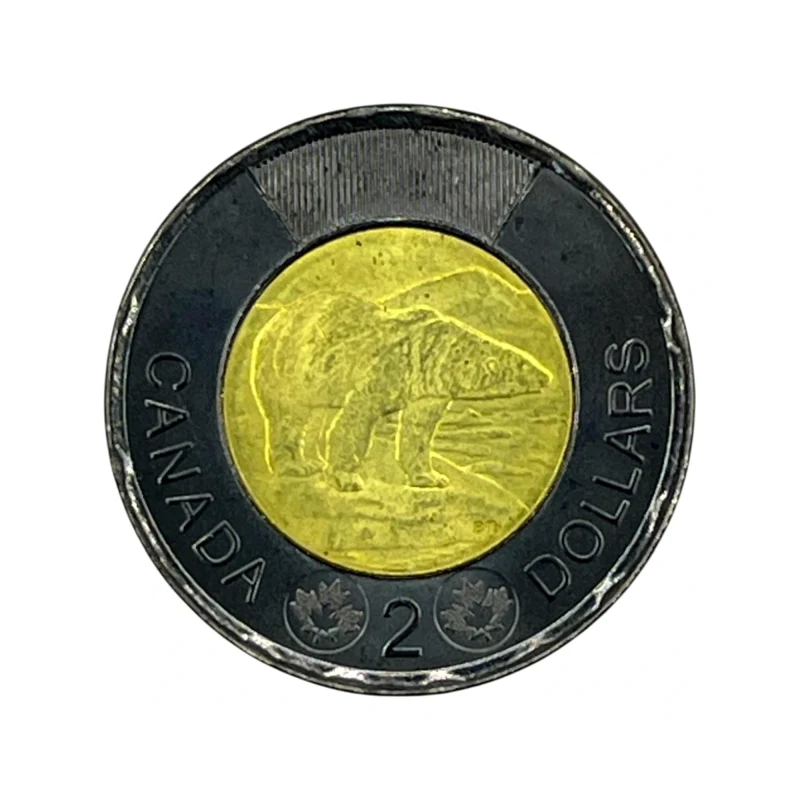 Verso de Moeda Canadá 2 Doláres - 2022 - Tributo à Rainha Elizabeth II anel escuro - SOBERBA - UC# 739